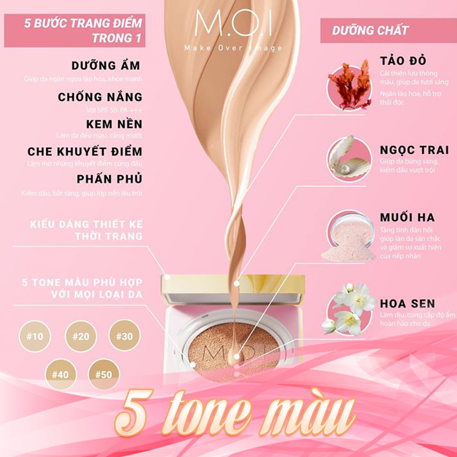 [MUA 1 TẶNG 1 ] LÕI PHẤN 5M BABY SKIN CUSHION M.O.I HỒ NGỌC HÀ | BigBuy360 - bigbuy360.vn
