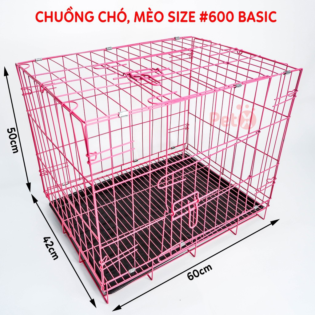 [MẪU BÁN CHẠY]Chuồng Chó, Mèo Gấp Gọn Sơn Tĩnh Điện size 600, 500, 450 loại Basic và Xuất khẩu