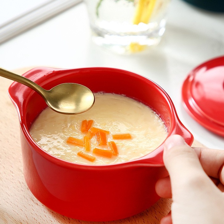 PVN32618 - Tô úp mì, bát sứ có nắp, nồi sứ ăn cháo, phở có nắp và tay cầm tiện lợi, món quà tặng xinh xắn - #batupmy