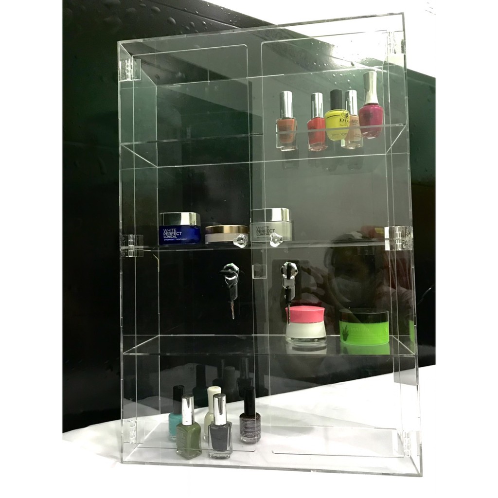 Tủ đựng mỹ phẩm- nước hoa đa năng có khóa sắt size lớn ( 40x15x60)