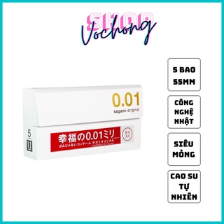 Bao cao su sagami original 0.01 hộp 5 bao