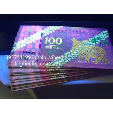 Tiền Hình Con Trâu 100 MaCao - Lì Xì Tết 2021 - Tết Tân Sửu