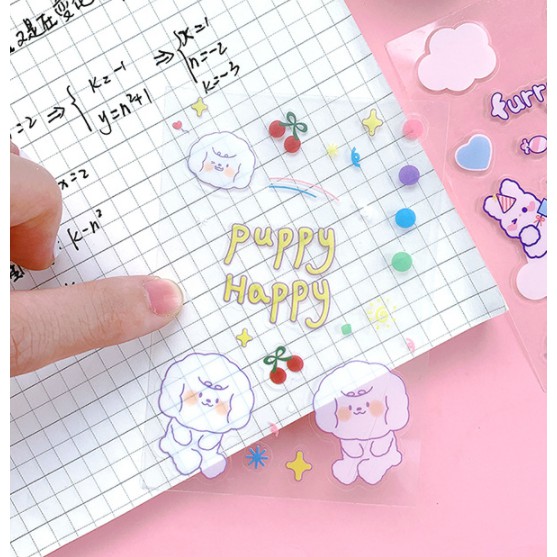 Set hình dán sticker chống thấm nước hình gấu thỏ đáng yêu