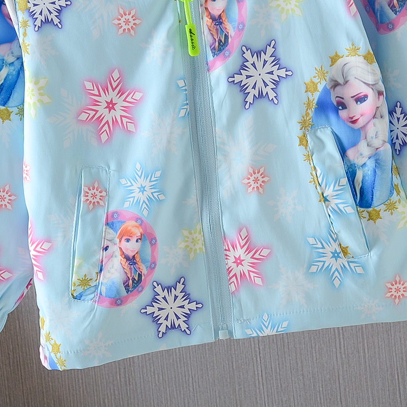 Áo khoác thể thao tay dài in hình công chúa Elsa cho bé gái