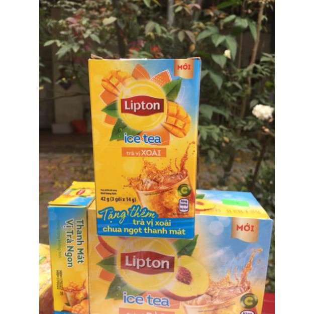 TRÀ LIPTON ICE TEA VỊ ĐÀO 224g 16 goi x 14 g tặng 3 xoài