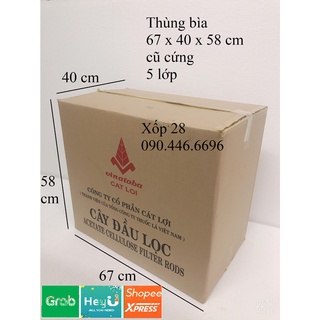 67x40x58 cũ cứng 5 lớp Hộp thùng giấy bìa carton dùng đóng gói hàng hóa vận chuyển nhà giá rẻ to nhỏ vừa