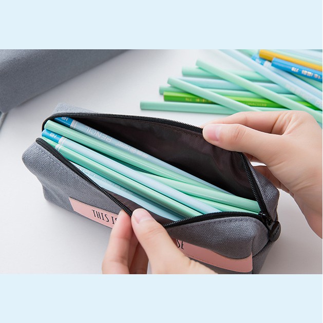 HCM - Hộp bút vải Pencil Case cao cấp kiểu Hàn Quốc trẻ trung