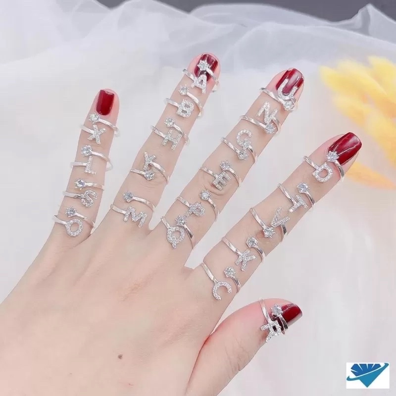 nhẫn chữ T , X , S, Y ,U , D , V ,R tuỳ ý chỉnh size