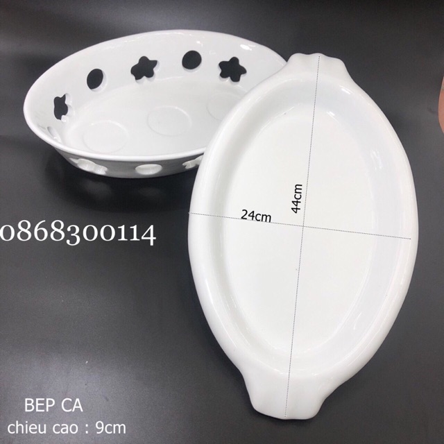 Bếp hâm nóng thức ăn bằng nến hình bầu dục sứ trắng Bát Tràng size 9x24x44