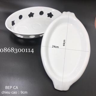 Bếp hâm nóng thức ăn bằng nến hình bầu dục( bếp hâm cá) sứ trắng Bát Tràng size 9x24x44