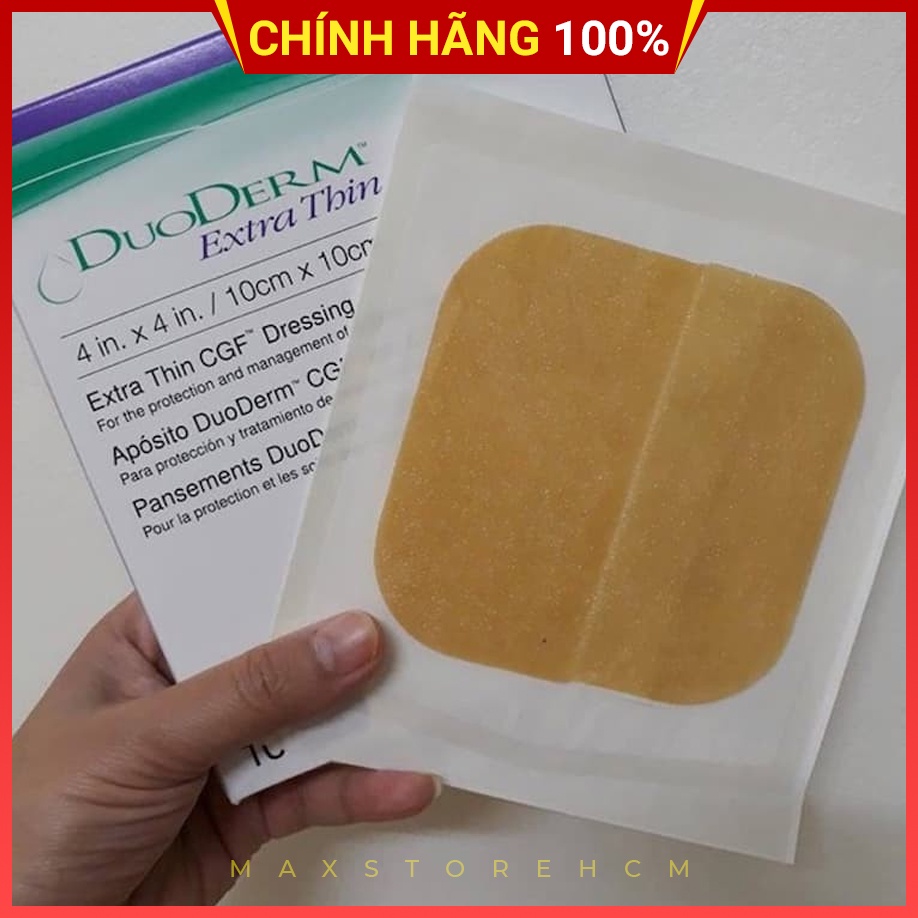 [CHÍNH HÃNG] - Miếng dán Xẹp mụn, Vết thương, Sẹo, Phỏng pô, hút dịch...đa năng DuoDERM ExtraThin 5x10cm, 10x10cm