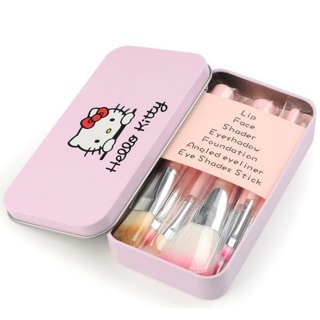 Bộ 7 Cọ Trang Điểm Hello Kitty (Hộp Thiếc)