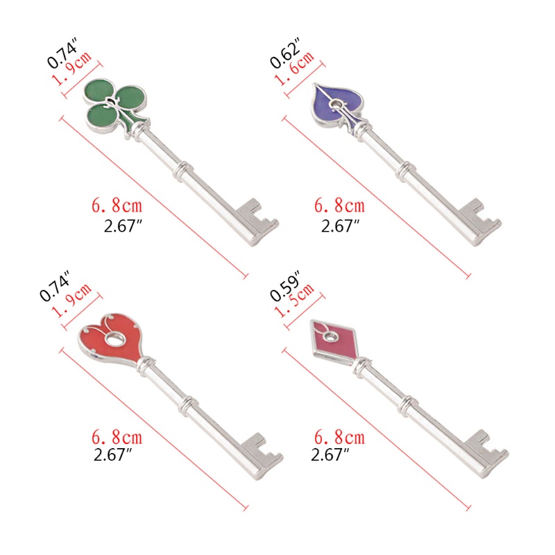 Bộ 4 Móc Khóa Hóa Trang Trò Chơi Trái Tim / Mận / Vuông RPD Dành Cho Nam