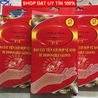 1 hộp 100 cái găng tay nilon sinh học tiện lợi, vệ sinh