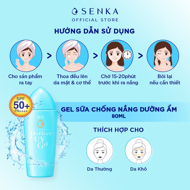 Gel sữa chống nắng Senka Perfect UV Gel 80ml