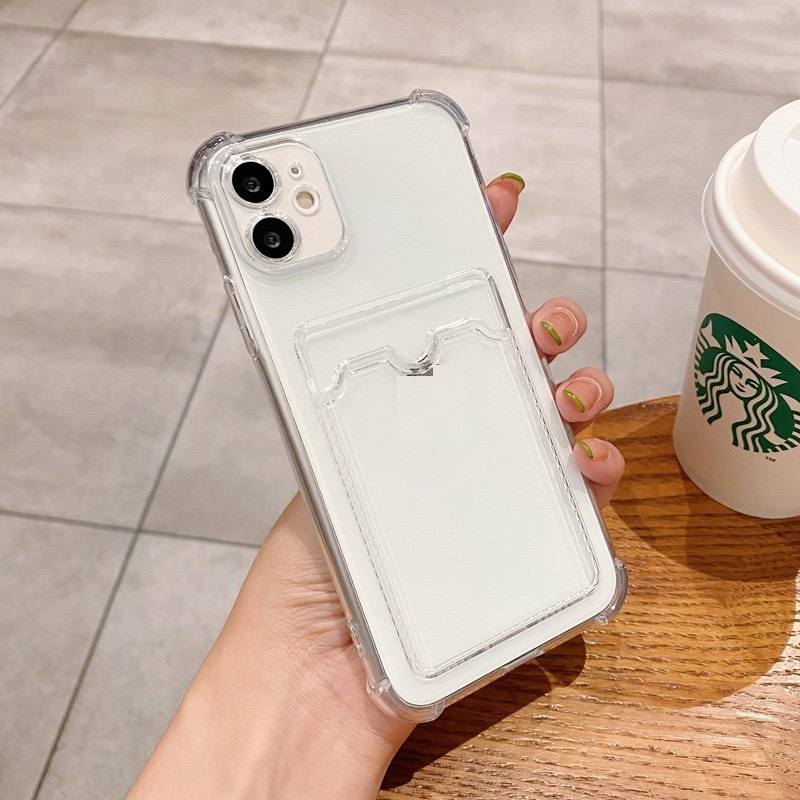 Ốp lưng iphone trong suốt có ngăn giữ card 6/6plus/6s/6splus/7/7plus/8/8plus/x/xr/xs/11/12/13/pro/max/plus/promax