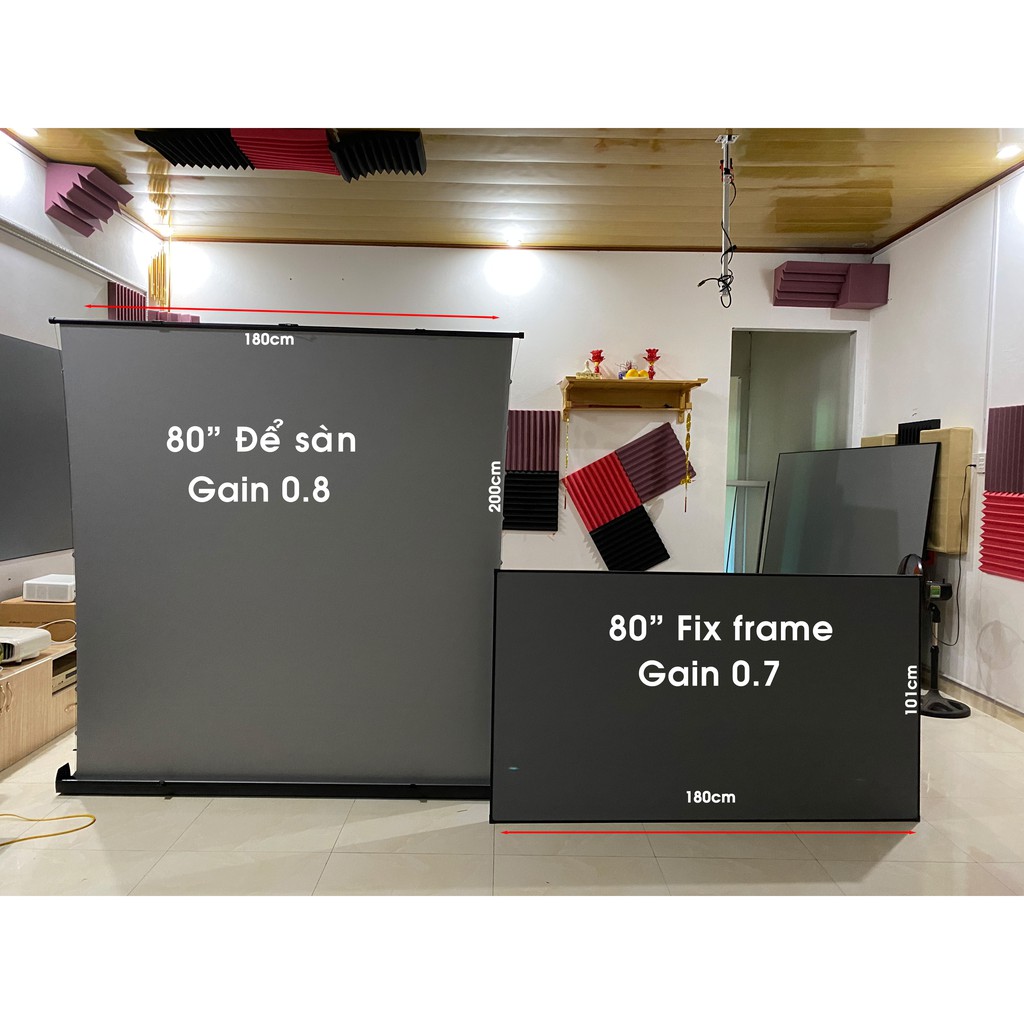 Màn chiếu để sàn V6+, 80 inch