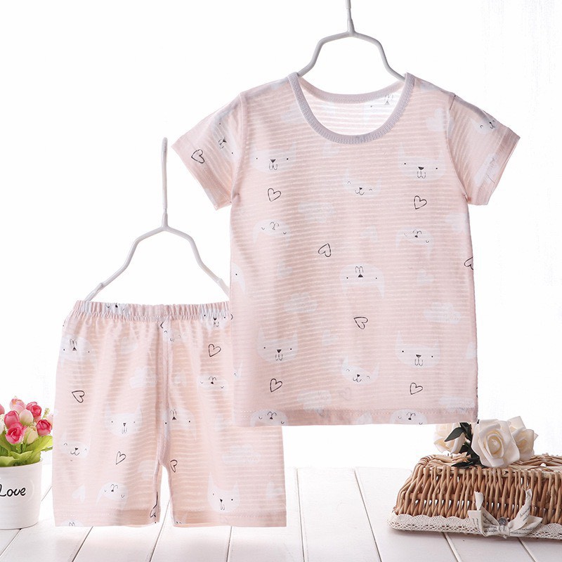 [Màu Bé Gái] Bộ Cotton Sợi Tre Quảng Châu Xuất Nhật Cho Bé Yêu