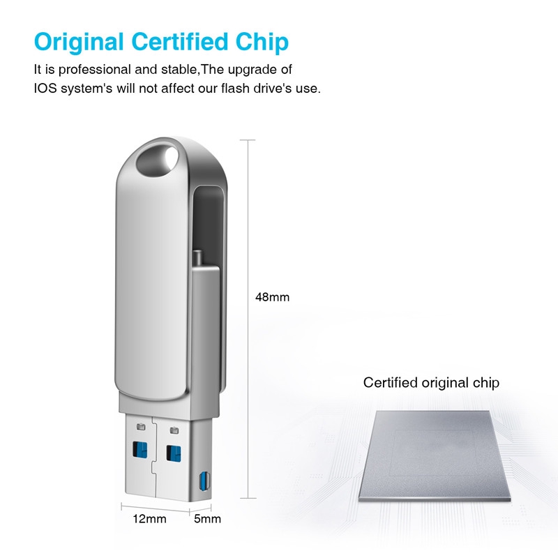 USB 3.0 dung lượng 512GB không thấm nước dành cho ios usb / loại C | BigBuy360 - bigbuy360.vn