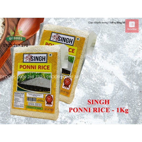 Gạo Ponni Ấn Độ 1kg Ngăn Ngừa Tiểu Đường