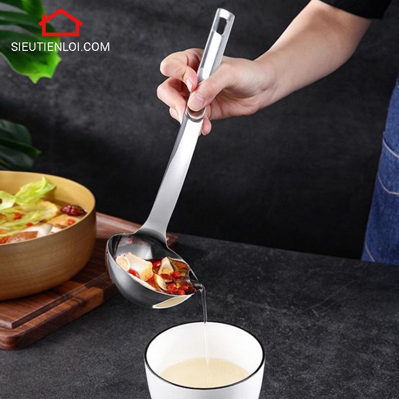 Muỗng Canh Lọc Dầu Mỡ Thông Minh Inox 304 Hàng Loại 1 Cao Cấp - Bảo Vệ Sức Khỏe, Muôi Vá Giá Múc Canh Siêu Tiện Lợi