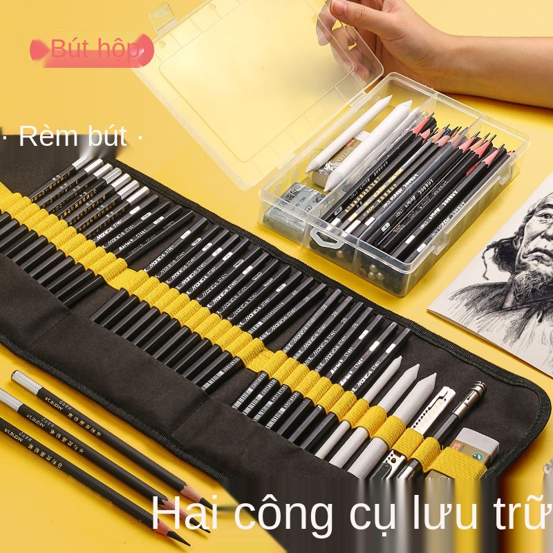 ♂✆Bút chì phác thảo thương hiệu Marley bộ than đầy đủ dụng cụ học sinh vẽ tranh đồ dùng mỹ thuật chuyên nghiệp