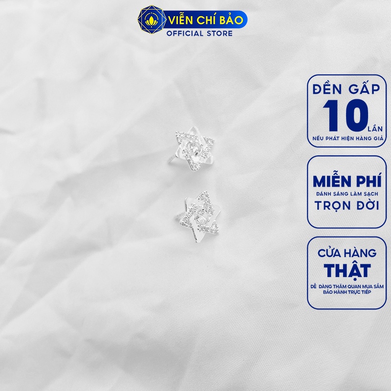 Bông tai bạc nữ Lucky Star chất liệu bạc 925 thời trang phụ kiện trang sức nữ Viễn Chí Bảo B400719H