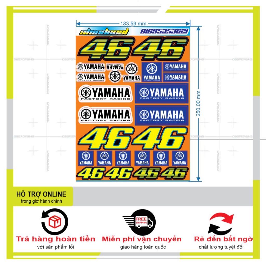 LOGO STICKER 46 DÁN XE MÁY M49 - SHINDECAL2