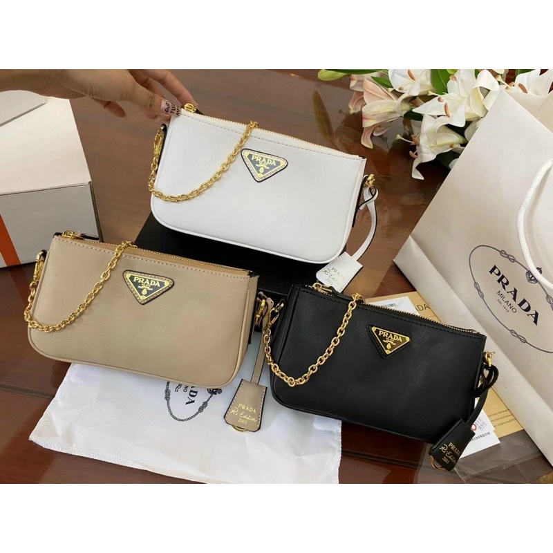 Túi kẹp nách prada full box nguyên seal