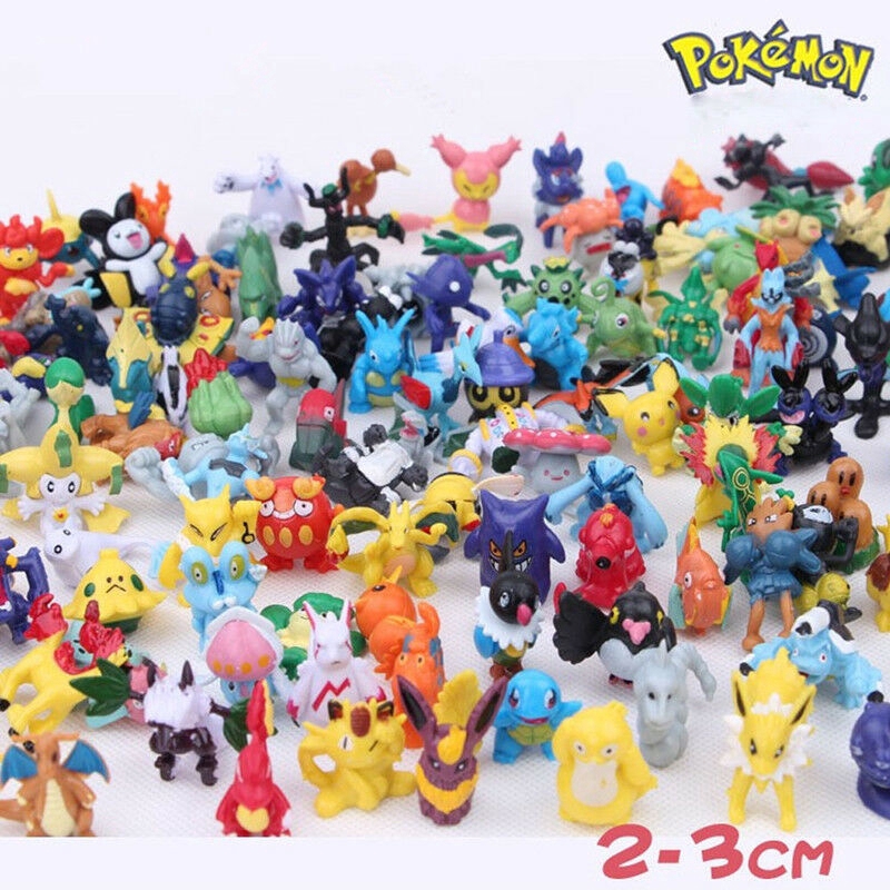 144pcs New Cute Lots 2-3cm Pokemon Pikachu Mini Random Pearl Figures Toy Gift