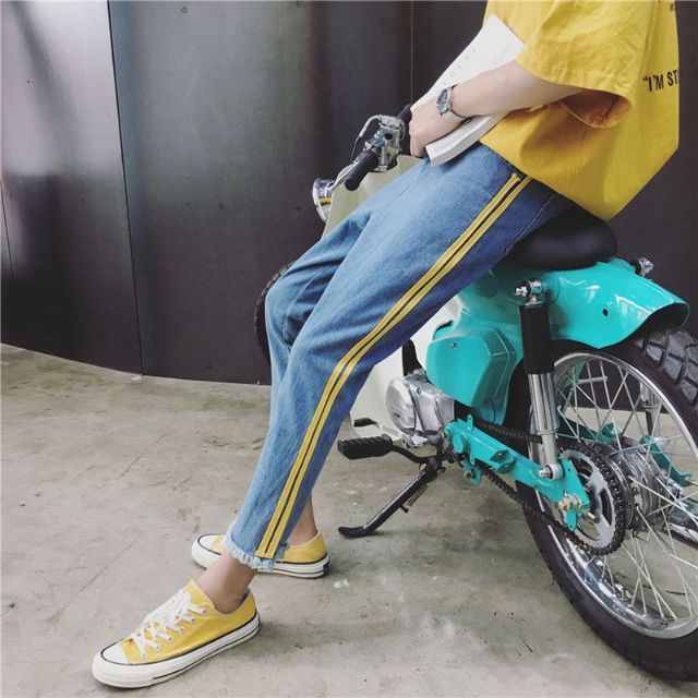 Hàng Sẵn_Quần baggy kẻ sọc unisex ulzzang