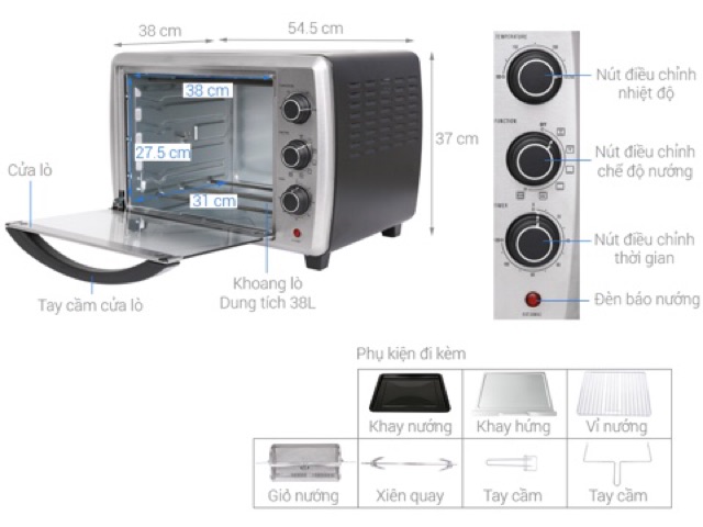 Lò nướng Electrolux EOT38MXC ( Hàng trưng bày)