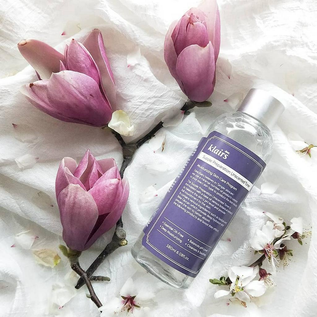 Nước hoa hồng Dear, Klairs Supple Preparation Unscented Toner Dưỡng Ẩm Da Và Làm Mềm Da 180ml