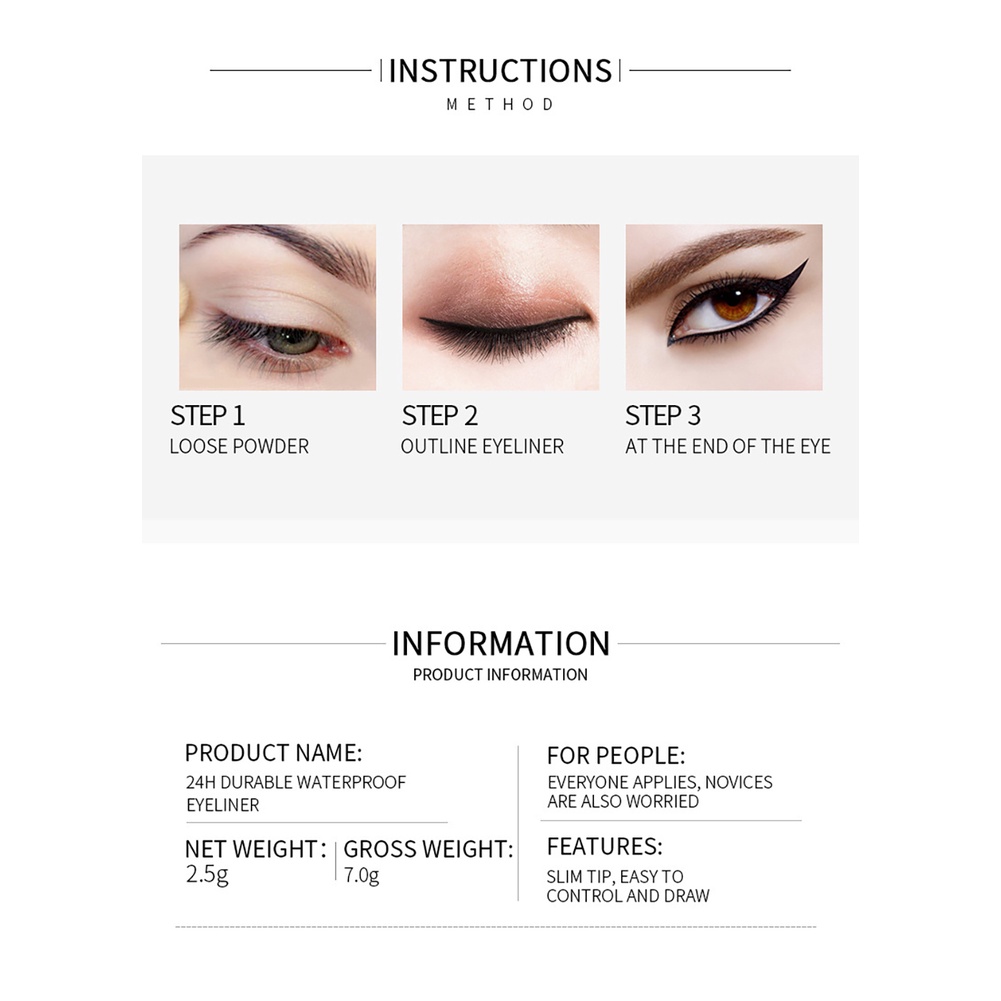 Hàng Có Sẵn Bút Kẻ Mắt Dạng Lỏng Chống Nước Nhanh Khô Màu Đen Dụng Cụ Mỹ Phẩm Trang Điểm Thanh Toán Khi Nhận Hàng