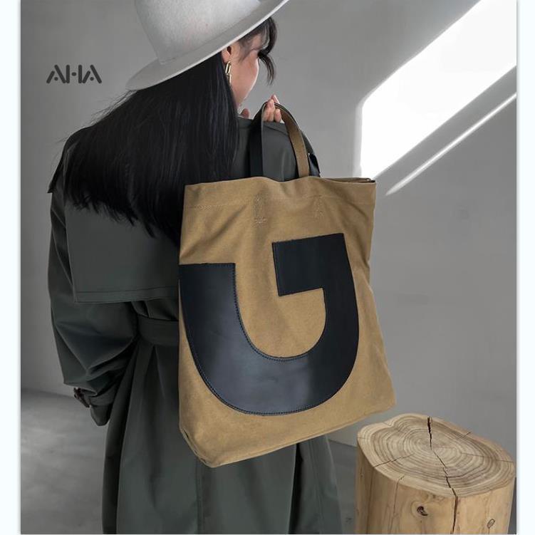 Túi xách AHA official canvas cỡ lớn thời trang du lịch cho nam và nữ