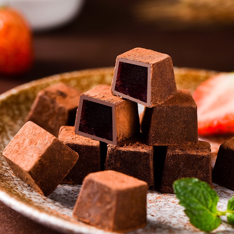 Xô socola đen nhân trái cây Truffle Fasi Miyu 158g