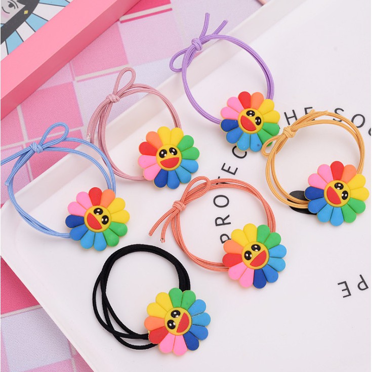 Combo 10 - Thun Cột Tóc Hình Hoa Mặt Trời 7 Màu Dễ Thương Style Hàn Quốc Hot Trend