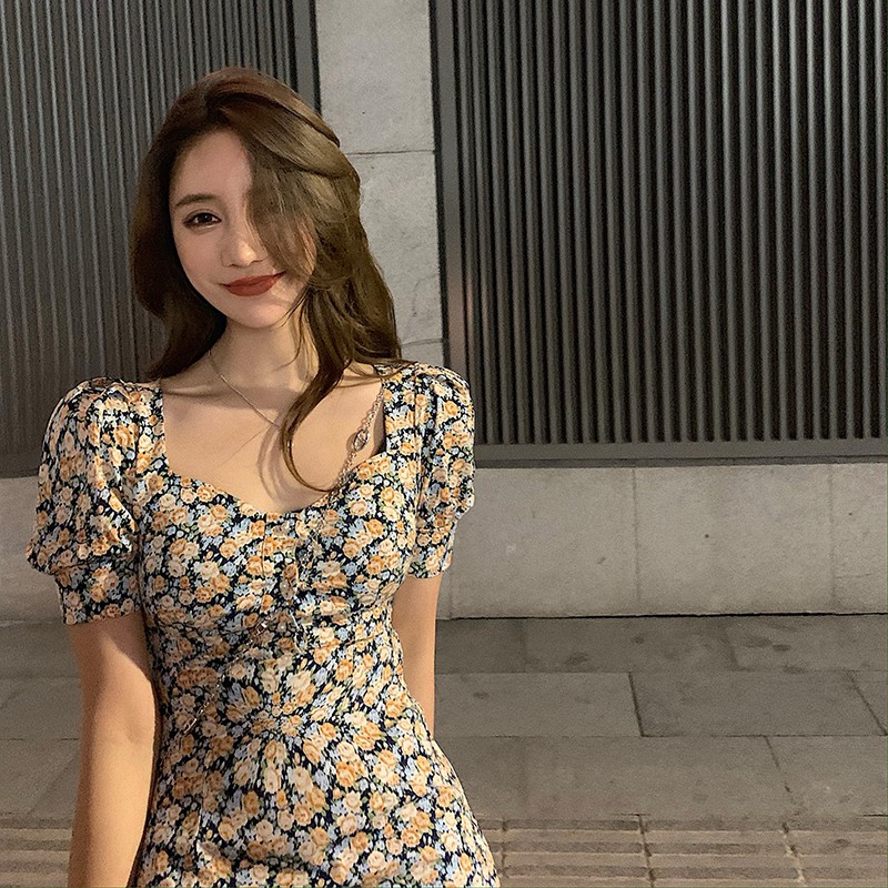 Đầm nữ hoa nhí dáng xòe kiểu a mini Emilyshop