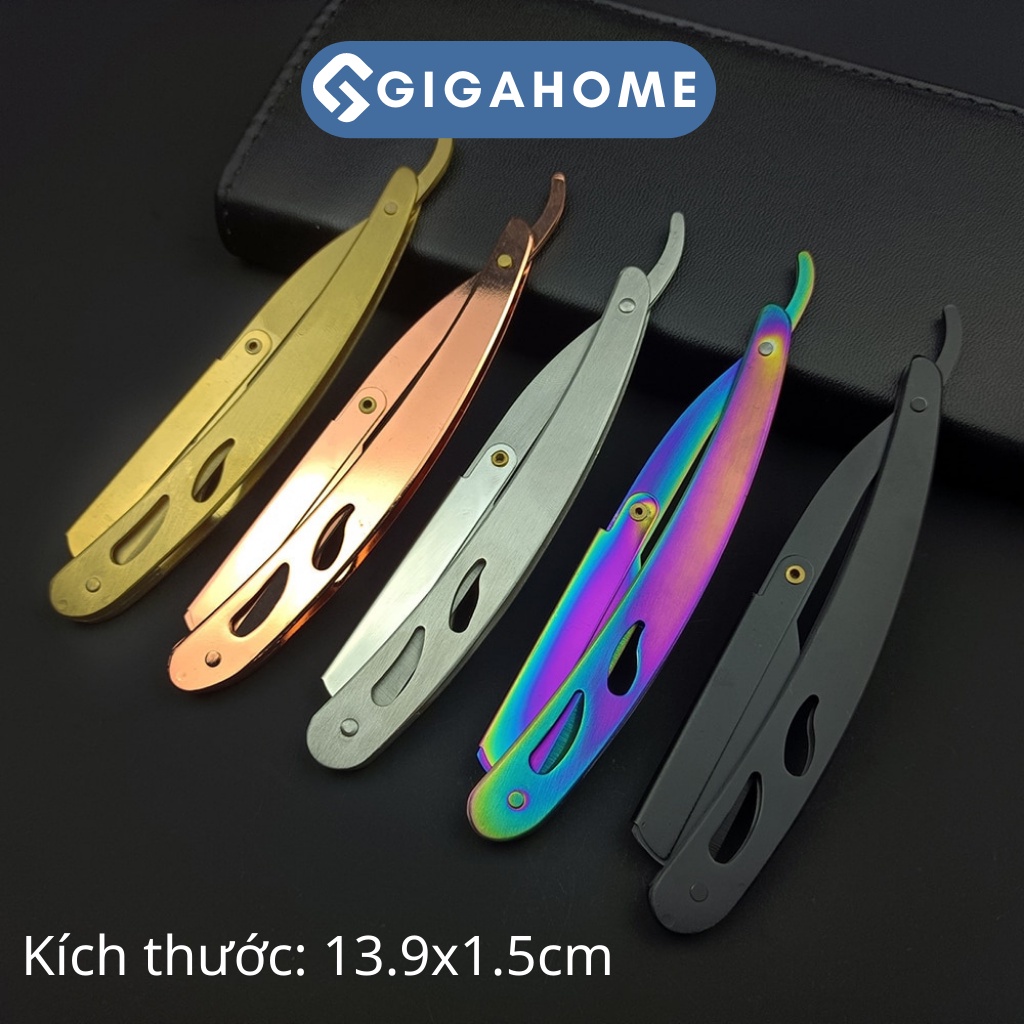 Dao Cạo Râu Hai Lưỡi Bằng Thép Không Gỉ GIGAHOME Cổ Điển Tiện Dụng Cho Salon 7373