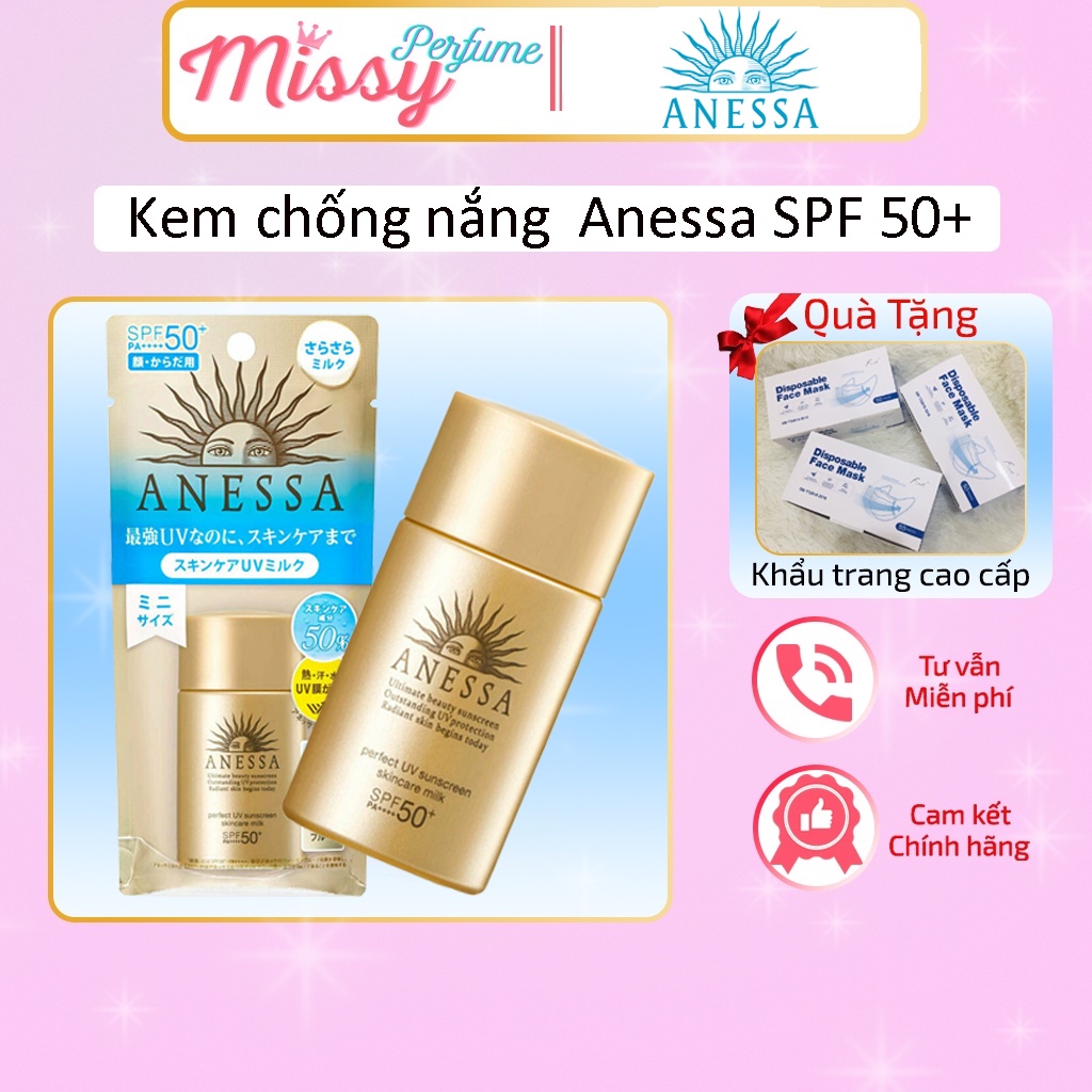 Kem chống nắng Anessa, kem chống nắng bảo vệ da hoàn hảo SPF 50+ , PA++++