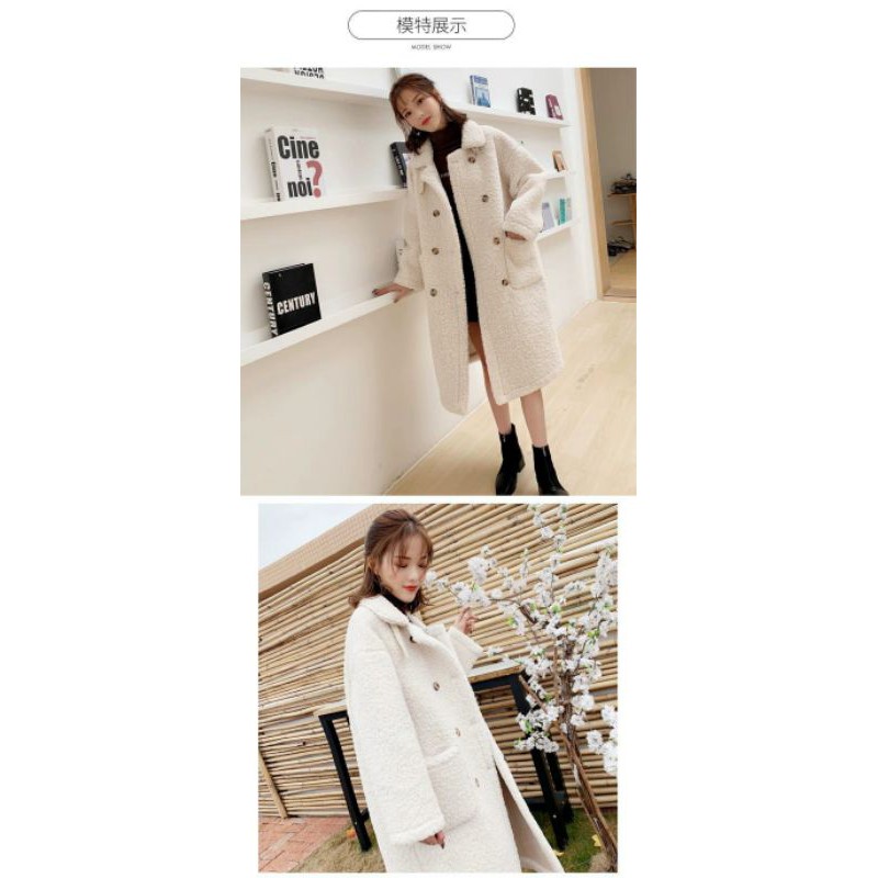 Áo khoác lông cừu dáng dài