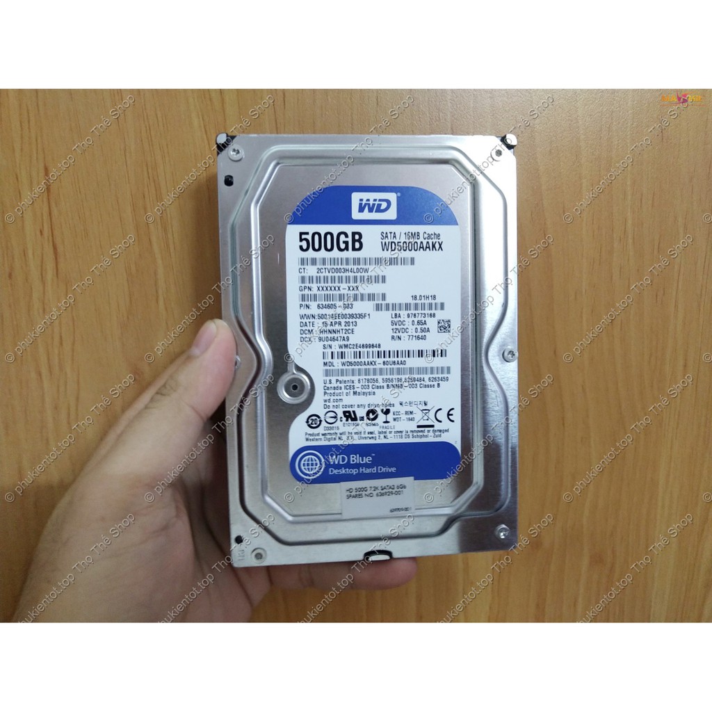 [USED] Ổ cứng HDD 3.5" WD Blue 500Gb (BH 03 tháng) - Hàng tháo máy bộ