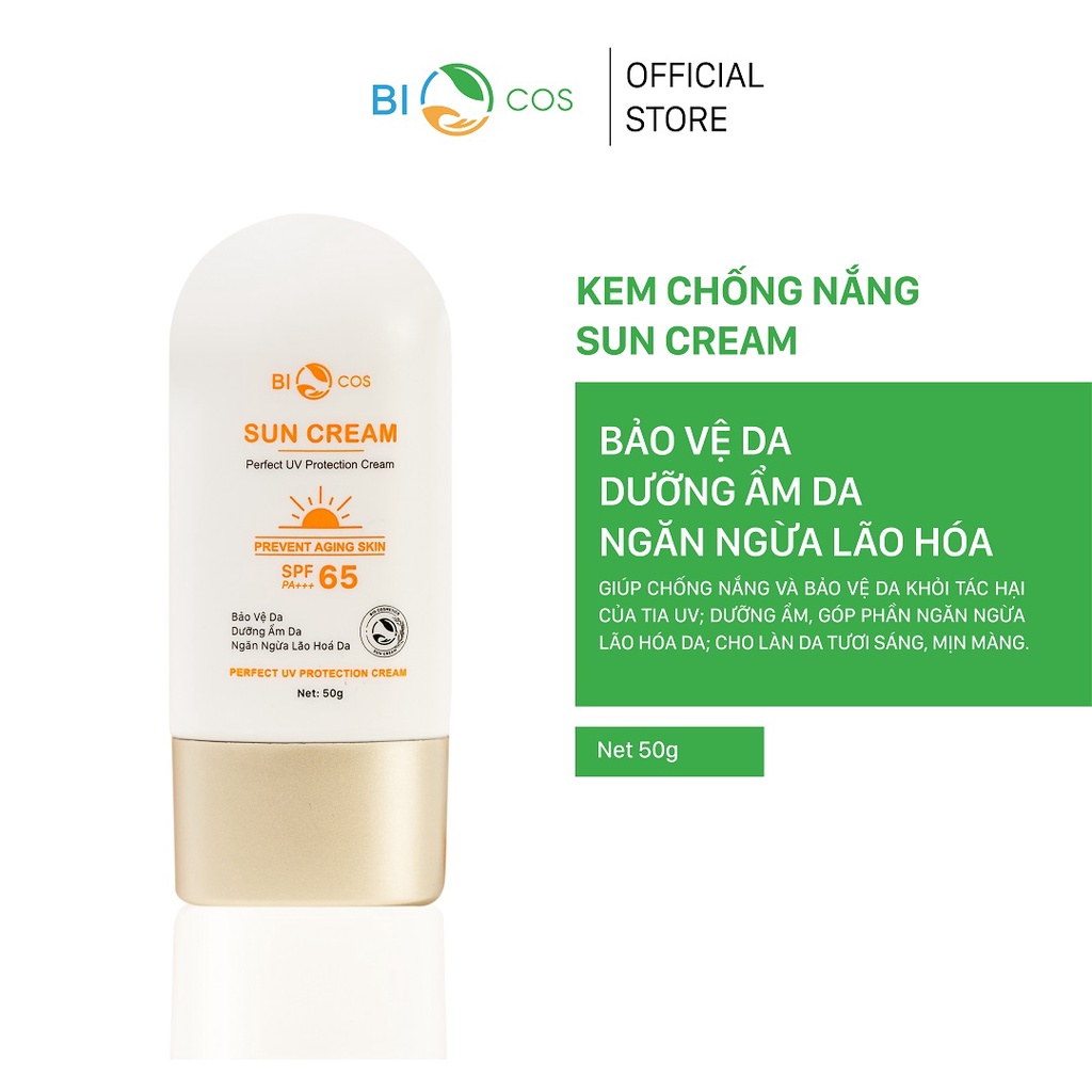 Kem Chống Nắng BIOCOS Sun Cream SPF65+++ 50g - Bảo Vệ Da Toàn Diện, Dành Cho Mọi Loại Da