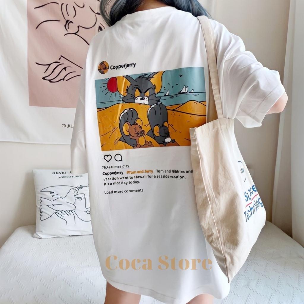 Áo Thun Tay Lỡ Unisex COPPER Coca Store, Áo Phông Nam Nữ Form Rộng, Đủ Size Từ 36kg Đến 75kg