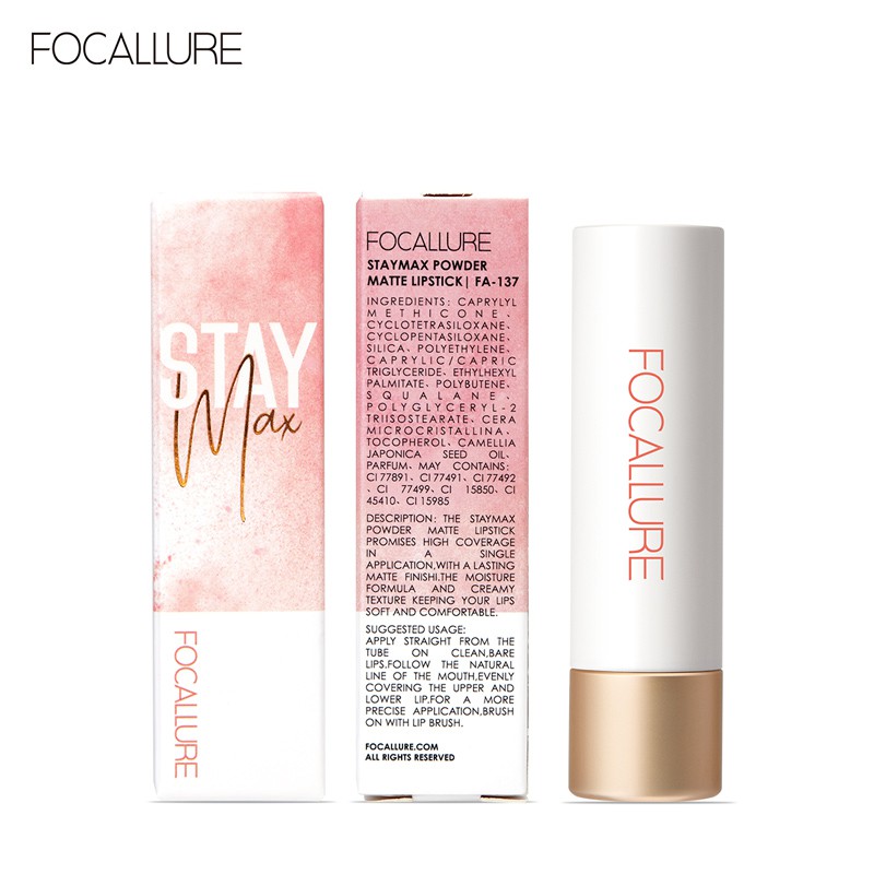Son Thỏi FOCALLURE Màu Lì Tươi Tắn Lâu Trôi Cả Ngày 3.6G