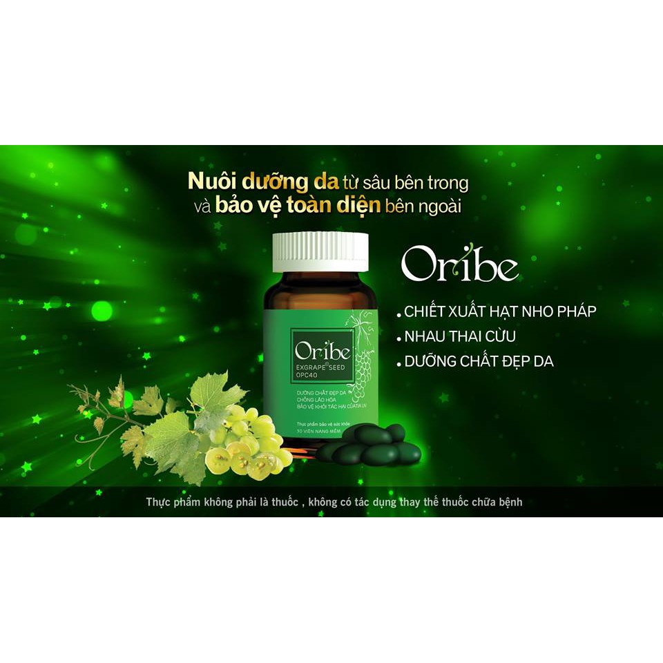 Viên uống Đẹp Da, Mờ Nám, Chống Lão Hóa Oribe - Chiết xuất Hạt Nho Pháp, Collagen nhập khẩu Italia (hộp 30 viên) | BigBuy360 - bigbuy360.vn