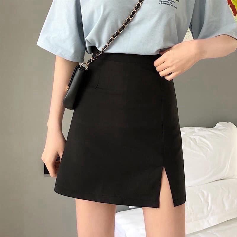 Chân váy a ngắn xẻ cạnh , váy lưng cao kèm quần trong chống lộ m242
