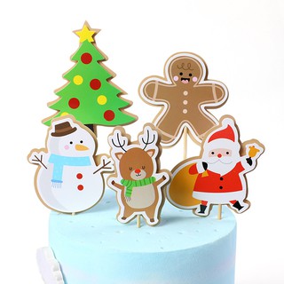 thẻ cắm noel 2 lớp loại đẹp TRANG TRÍ BÁNH SINH NHẬT-PHỤ KIỆN BÁNH KEM