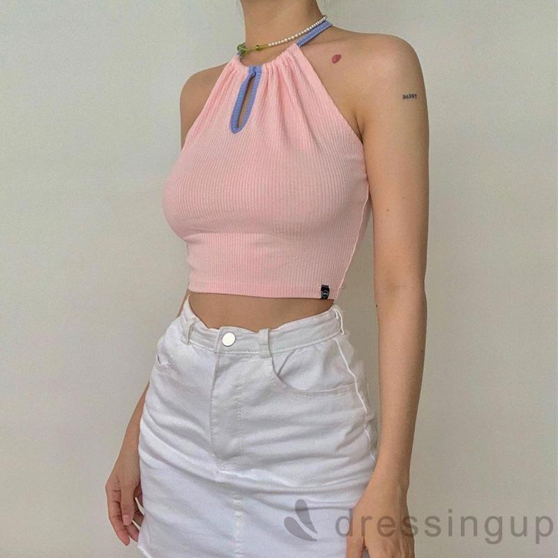 Áo lửng hở rốn kiểu dây thắt sau cổ thời trang mùa hè quyến rũ dành cho nữ | BigBuy360 - bigbuy360.vn