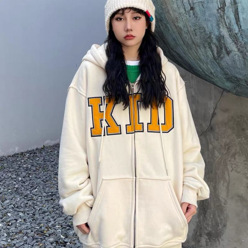 Áo Hoodie Zip Thêu KID